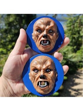 Universal Studios Monsters Wolf Man Drink Lids Lot of 2, Pizza Hut Promotion